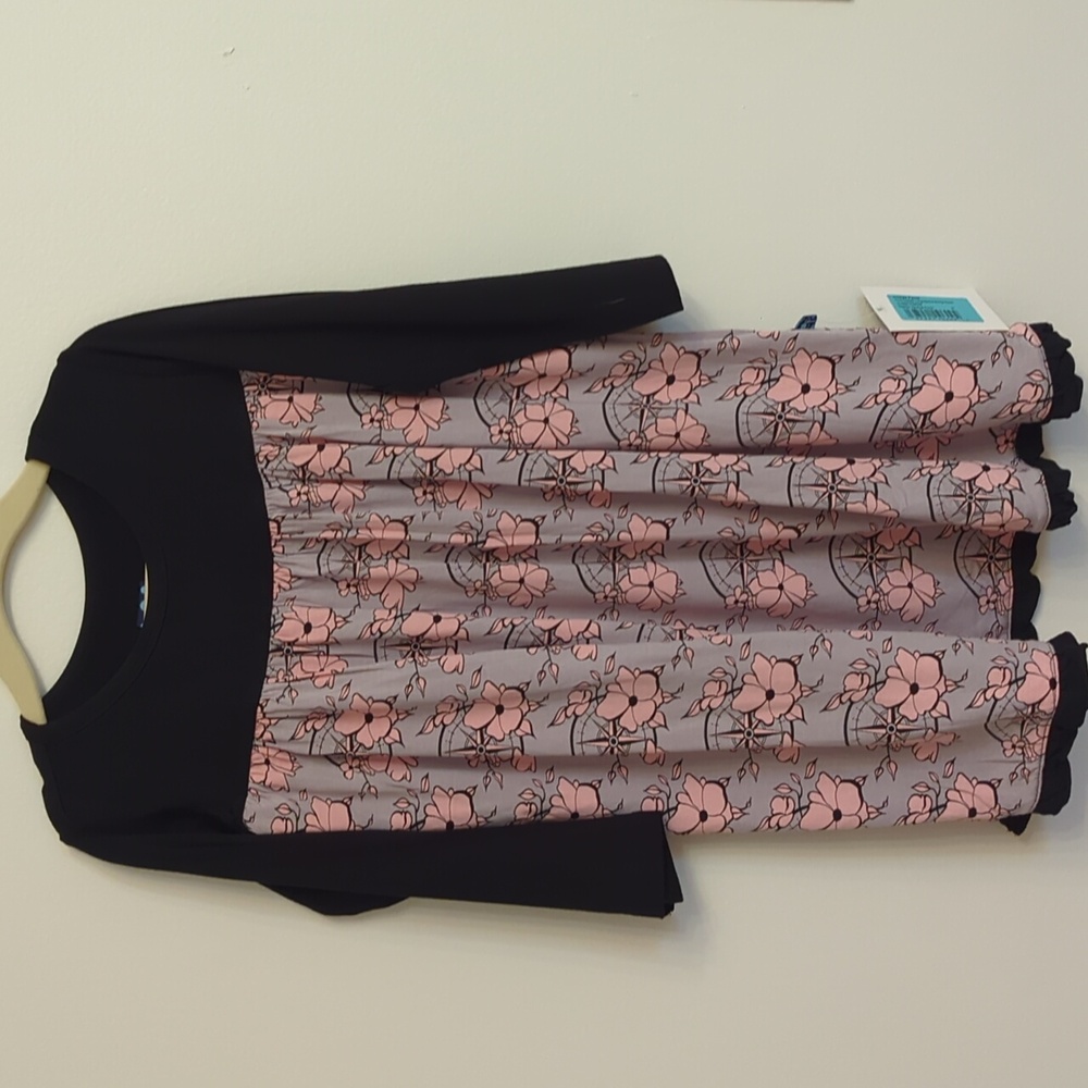 NWT Kickee Pants Long Sleeve Swing Dress, Feather Nautical Floral, 4T - Picture 3 of 9